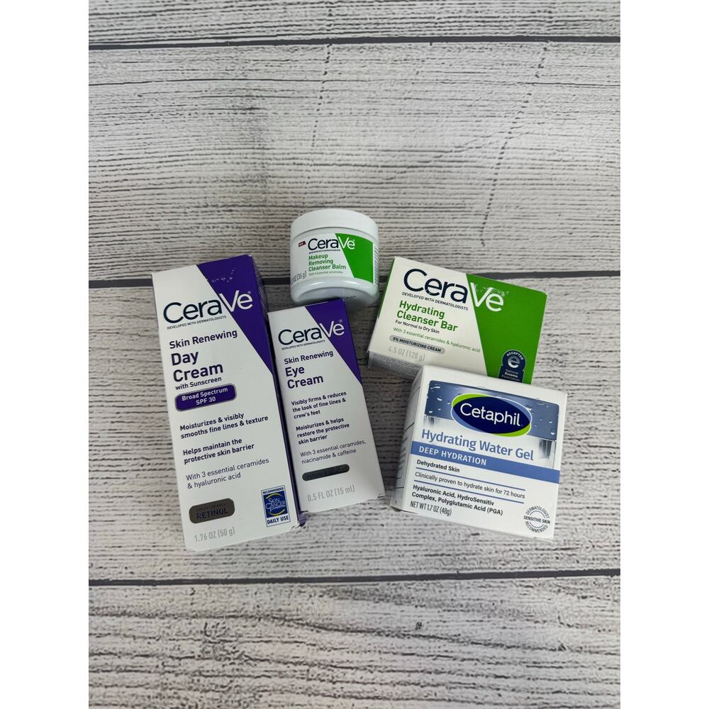 CeraVe & Cetaphil Lot Of 5 Skincare Items